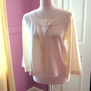 NWOT Off white 2 button cardigan. Made in England